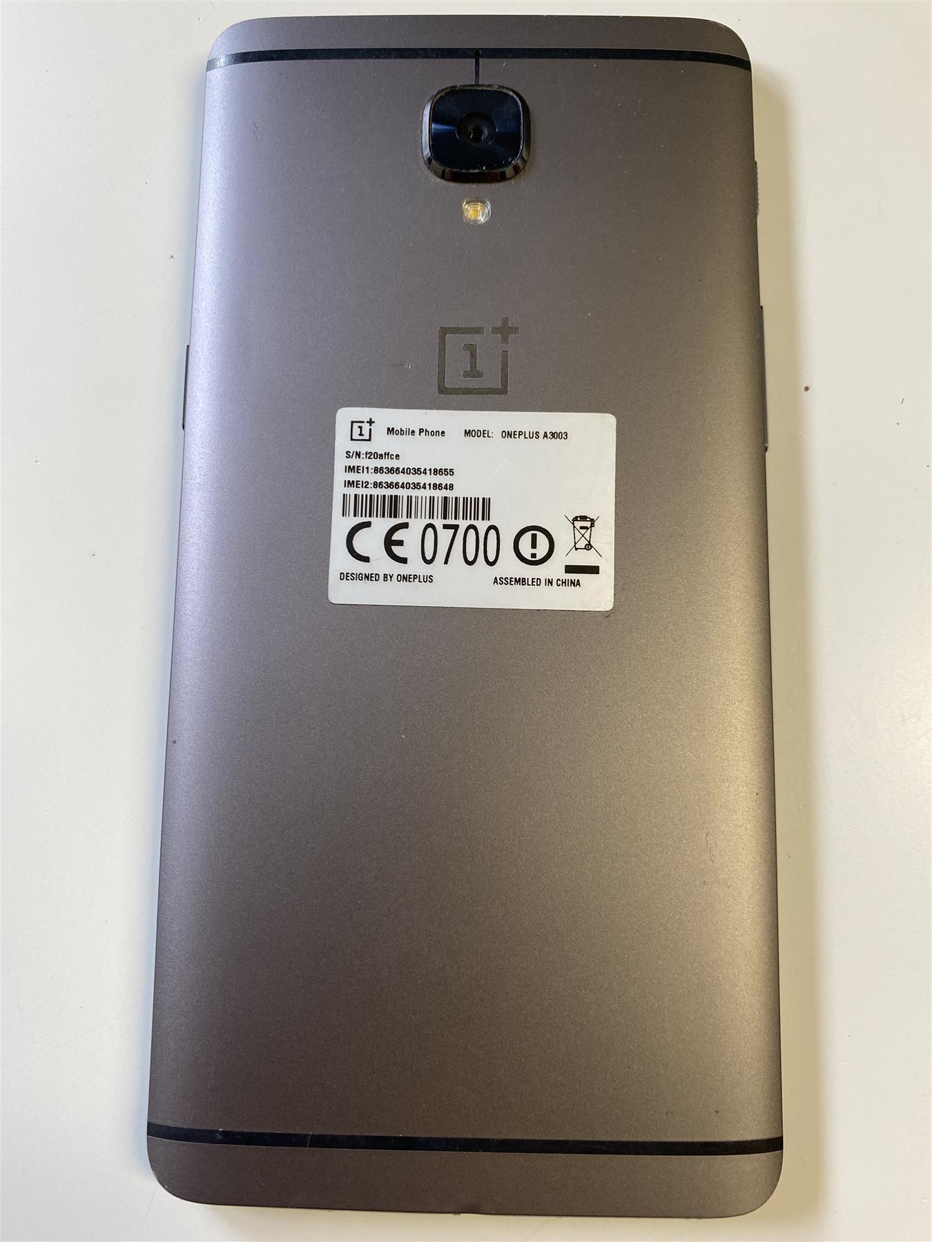 OnePlus 3T Dual SIM 64GB Gunmetal Unlocked Used