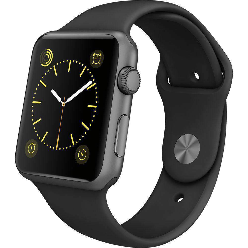 Apple Watch Space Black Stainless Steel Case with Silicon Sports Band ...