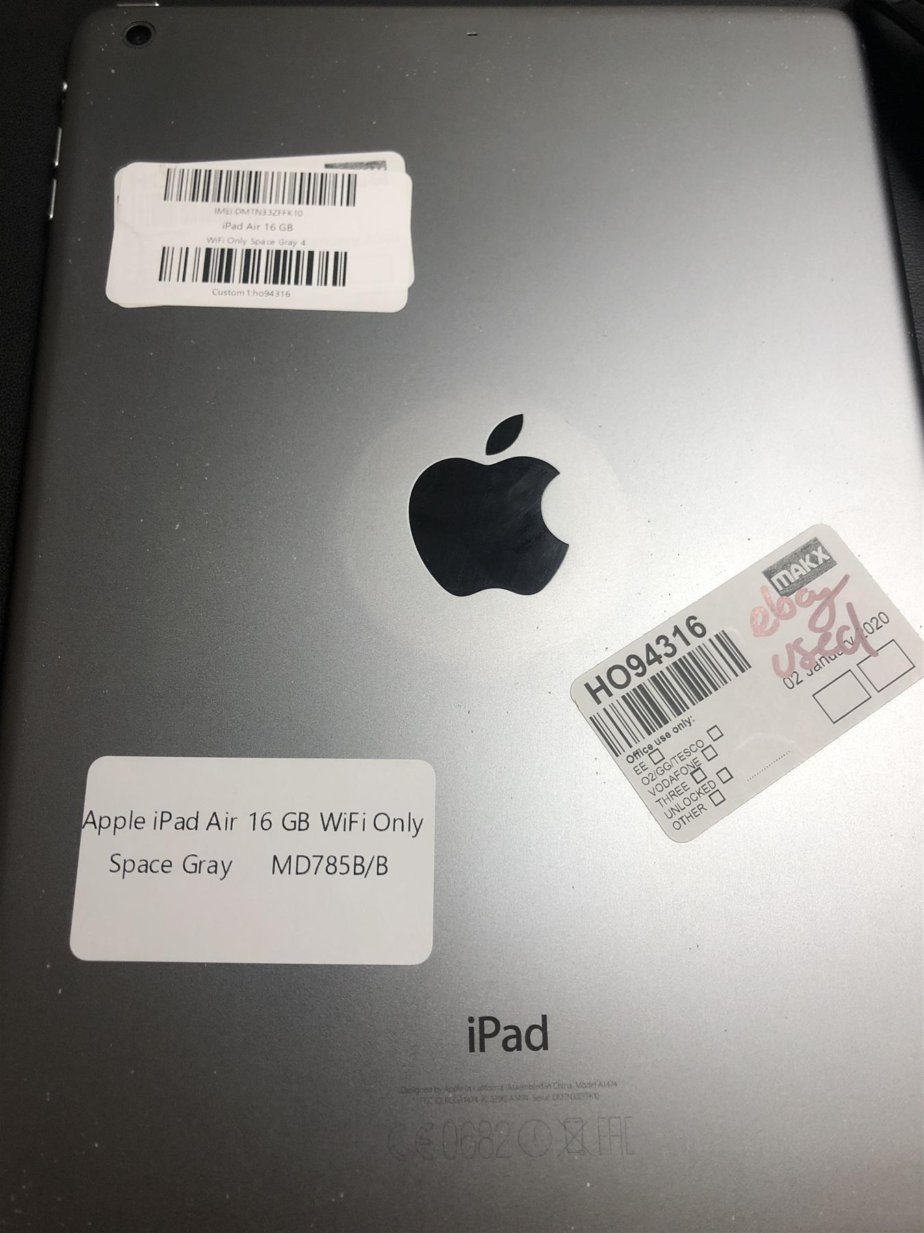 Apple iPad Air 16GB WiFi Space Grey Used